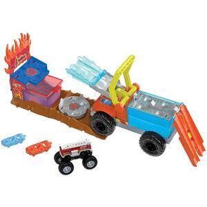 Hot Wheels Monster Trucks Arena Smashers Color Shifters 5-Alarm Rescue NWT